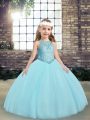 Sleeveless Beading and Appliques Lace Up Girls Pageant Dresses
