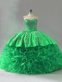 Spectacular Sleeveless Lace Up Embroidery and Ruffles Sweet 16 Quinceanera Dress
