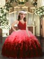 Beading and Ruffles Little Girl Pageant Gowns Multi-color Zipper Sleeveless Floor Length