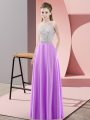 Lavender Prom Dresses Prom and Party with Beading Scoop Sleeveless Backless