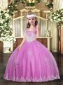Sleeveless Appliques Lace Up Little Girls Pageant Dress Wholesale