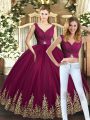 Sleeveless Backless Floor Length Beading and Appliques Quinceanera Dresses