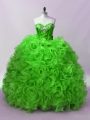 Flirting Floor Length Green Vestidos de Quinceanera Organza Sleeveless Beading and Ruffles