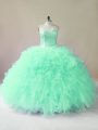 Perfect Sweetheart Sleeveless Tulle Vestidos de Quinceanera Beading and Ruffles Lace Up
