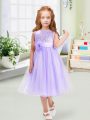 Low Price Lavender Zipper Scoop Sequins and Hand Made Flower Flower Girl Dresses for Less Organza Sleeveless