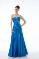 New Style Floor Length Mermaid Sleeveless Blue Homecoming Gowns Zipper