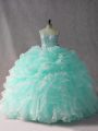 Sexy Apple Green Quinceanera Gown Strapless Sleeveless Brush Train Side Zipper