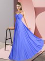 Sumptuous Blue Sweetheart Lace Up Ruching Celebrity Inspired Dress Sleeveless