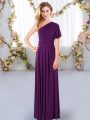 Sleeveless Ruching Criss Cross Bridesmaids Dress