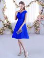 Royal Blue Cap Sleeves Lace Mini Length Vestidos de Damas