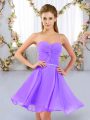 Sweetheart Sleeveless Chiffon Quinceanera Dama Dress Ruching Lace Up