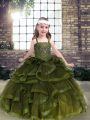New Arrival Tulle Sleeveless Floor Length Little Girls Pageant Gowns and Beading and Ruffles