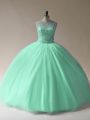 Affordable Apple Green Sleeveless Beading Floor Length Ball Gown Prom Dress