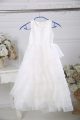 New Arrival Ruffled Layers Flower Girl Dresses for Less White Zipper Sleeveless Floor Length