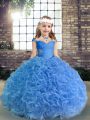 Eye-catching Sleeveless Beading and Ruching Lace Up Little Girl Pageant Dress