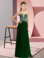 Floor Length Empire Sleeveless Dark Green Military Ball Gown Lace Up
