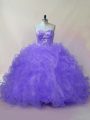Organza Sleeveless Floor Length Quinceanera Dresses and Beading and Ruffles