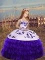 Amazing Purple Sleeveless Organza Lace Up Pageant Dress Wholesale for Party and Wedding Party
