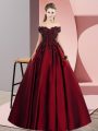 Fabulous Wine Red Zipper Sweet 16 Quinceanera Dress Lace Sleeveless Floor Length