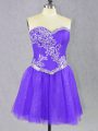 Lavender Sweetheart Lace Up Beading Prom Evening Gown Sleeveless