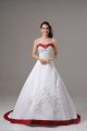 Exquisite Ball Gowns Sleeveless White Bridal Gown Brush Train Lace Up