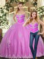 Exquisite Sleeveless Beading and Appliques Lace Up 15 Quinceanera Dress