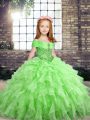 Floor Length Ball Gowns Sleeveless Little Girl Pageant Dress Lace Up