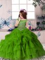 Beading and Pick Ups Kids Pageant Dress Zipper Sleeveless Floor Length