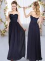 Navy Blue Bridesmaid Dresses Wedding Party with Beading and Lace Sweetheart Sleeveless Zipper