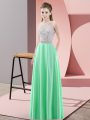 Inexpensive Apple Green Backless Scoop Beading Formal Evening Gowns Satin Sleeveless