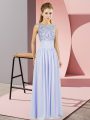 Latest Floor Length Lavender Oscars Dresses Scoop Sleeveless Backless