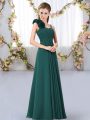 Fine Sleeveless Lace Up Floor Length Hand Made Flower Quinceanera Court Dresses