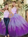 Multi-color Sleeveless Floor Length Ruffles Backless Ball Gown Prom Dress