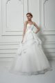 White Ball Gowns Organza Sweetheart Sleeveless Beading and Lace and Bowknot Lace Up Wedding Dress Brush Train