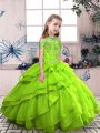 High-neck Lace Up Beading Pageant Dress for Teens Sleeveless