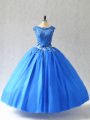 Scoop Sleeveless Tulle Quinceanera Dress Beading and Appliques Lace Up