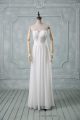 White Empire Chiffon Strapless Sleeveless Ruching Floor Length Zipper Bridal Gown