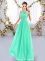 Lovely Apple Green Sleeveless Chiffon Zipper Bridesmaid Dresses for Wedding Party