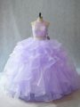 Discount Sleeveless Brush Train Beading and Ruffles Backless Vestidos de Quinceanera
