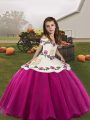 Organza Sleeveless Floor Length Glitz Pageant Dress and Embroidery