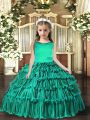 Sleeveless Lace Up Floor Length Ruffled Layers Pageant Gowns For Girls