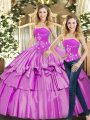 Floor Length Lace Up Sweet 16 Dresses Lilac for Sweet 16 and Quinceanera with Beading