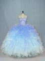 Lace Up Sweet 16 Dress Multi-color for Sweet 16 and Quinceanera with Beading and Ruffles