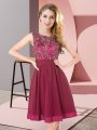 Lovely Chiffon Sleeveless Mini Length Damas Dress and Beading and Appliques