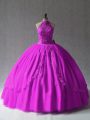 Excellent Sleeveless Lace Up Floor Length Appliques Quince Ball Gowns