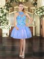 Custom Fit Mini Length Ball Gowns Sleeveless Baby Blue Lace Up