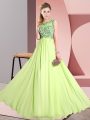 Fancy Scoop Sleeveless Chiffon Dama Dress Beading and Appliques Backless
