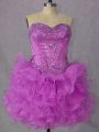 Mini Length Ball Gowns Sleeveless Lilac Prom Party Dress Lace Up