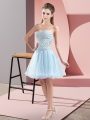 Clearance Tulle Sleeveless Mini Length Homecoming Dresses and Beading