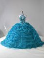 Organza Sleeveless Quinceanera Dress and Beading and Pick Ups